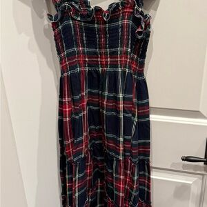 Hill House Red and Blue Plaid Nap Dress